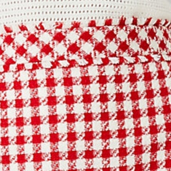 ANN Taylor Gingham Fringed Tweed Mini Skirt - Picture 3 of 14